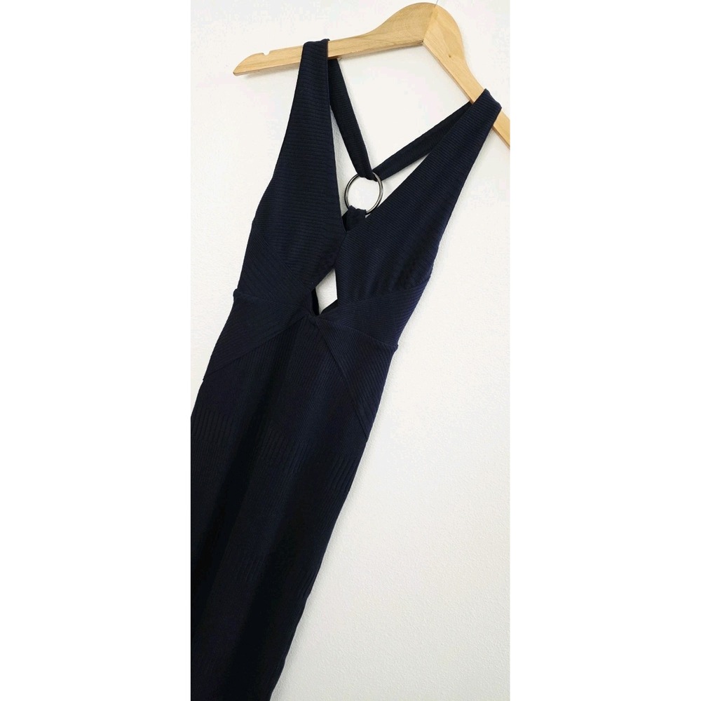 Free People "All The Right Angles" Navy Blue Bandage Midi Dress Women's Size XS